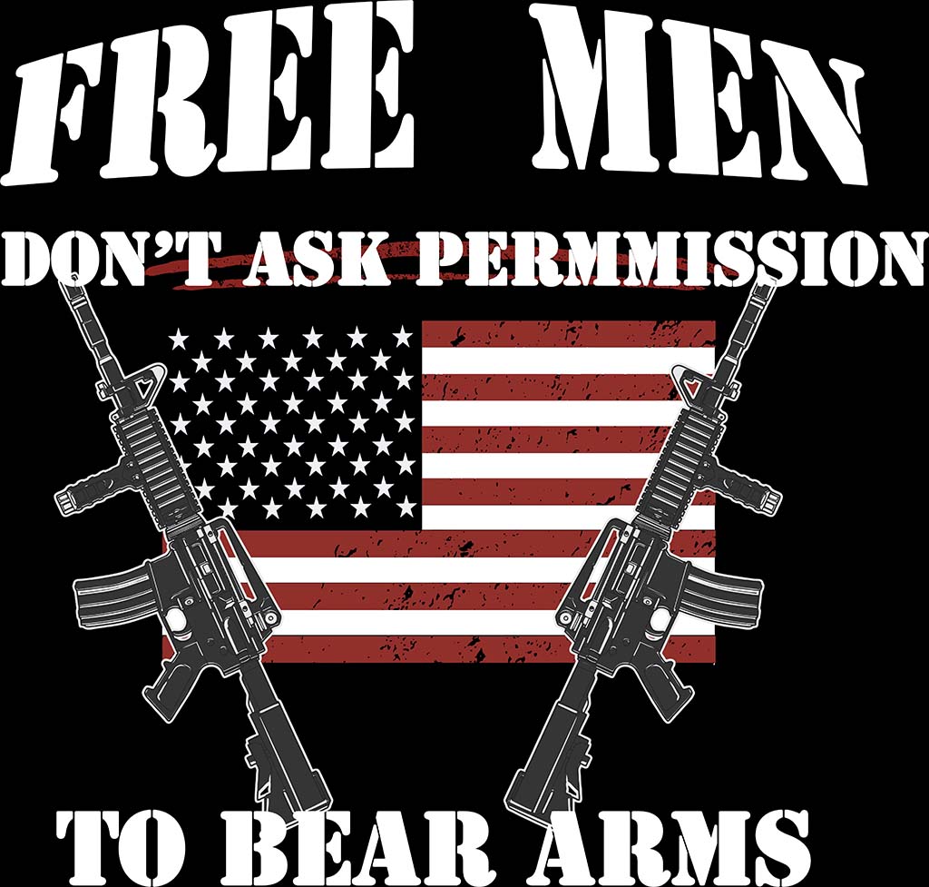 Free Men Don't ask Permission To Bear Arms T-shirt from BitterGlitter.us
